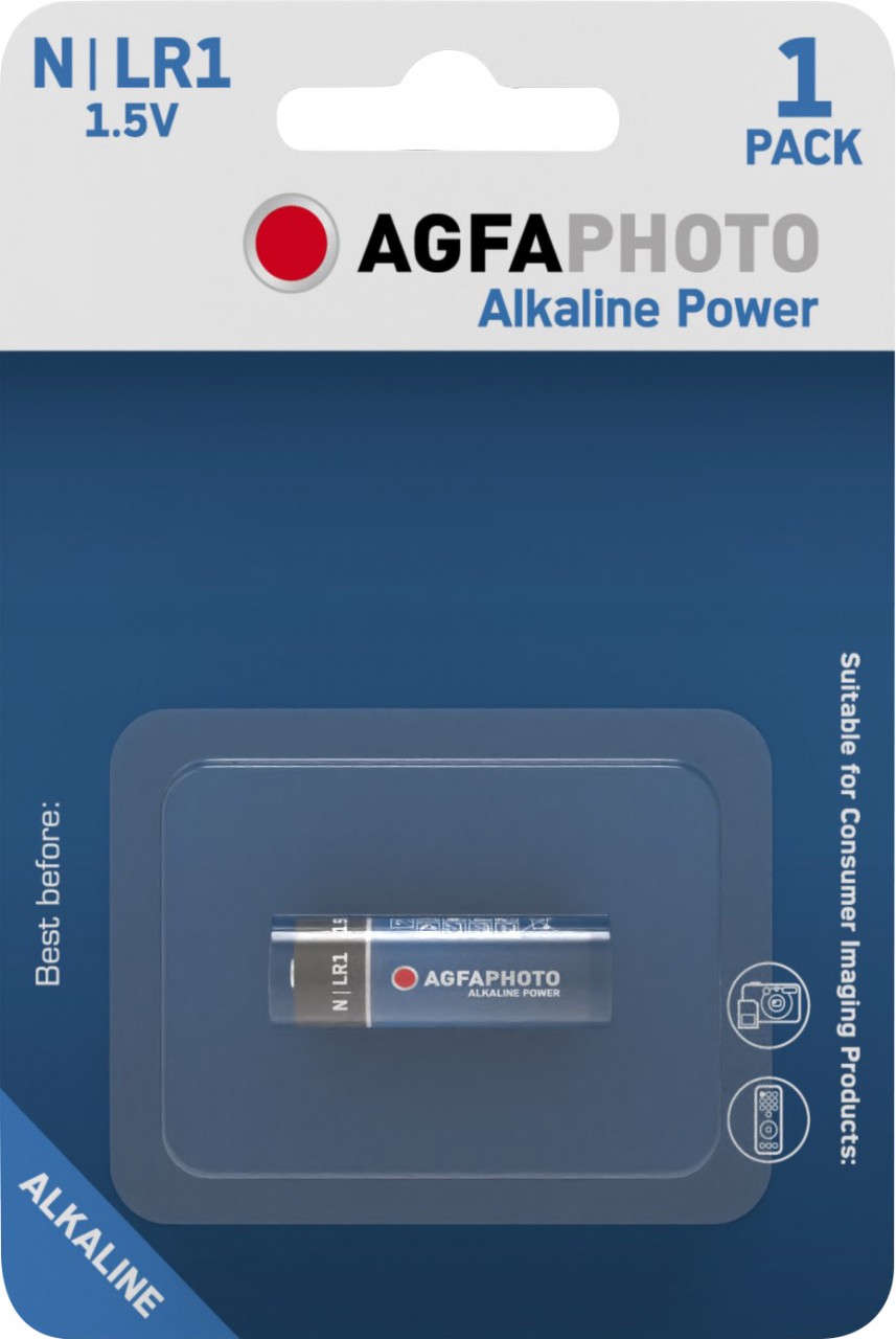 Agfaphoto Batterie Alkaline, LR1, N, 1.5V Power, Retail Blister (1-Pack) von Agfaphoto