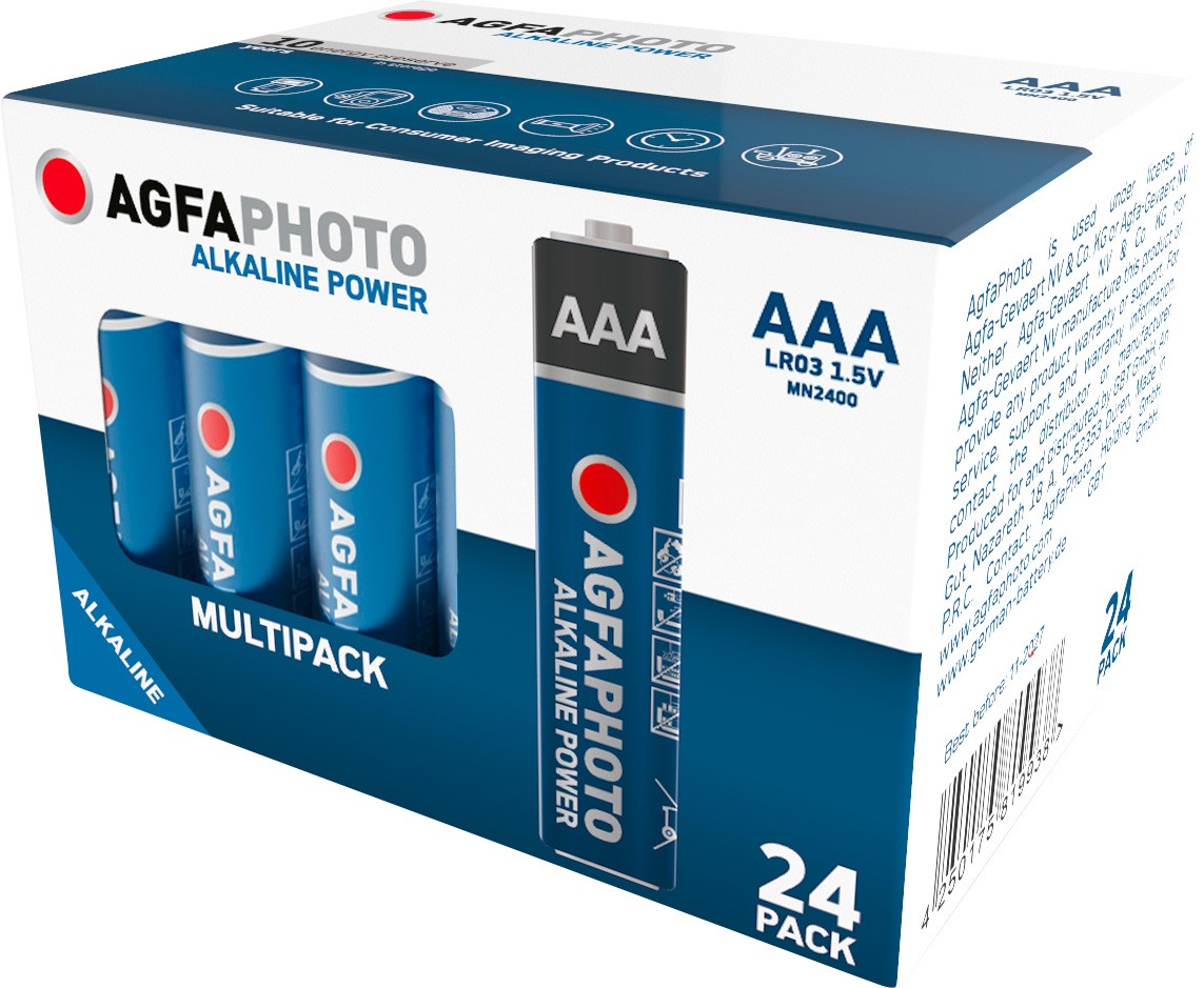 Agfaphoto Batterie Alkaline, Micro, AAA, LR03, 1.5V Power, Retail Box (24-Pack) von Agfaphoto