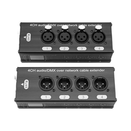 Agwuoetr 2 Stück 4-Kanal-3-Pin-XLR-Audio- und -Über-Netzwerk-Kabel-Extender, 1 Stecker + 1 Buchse, Schwarz Agwuoetr 2 Stück 4-Kanal-3-Pin-XLR-Audio- und -Über-Netzwerk-Kabel-Extender, 1 Stecker + 1 Buchse, Schwarz von Agwuoetr