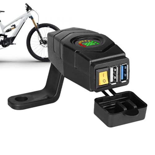 Ahuuen E-Bike-Ladegerät-Adapter, Elektro-Scooter-Ladegerät | USB-Autoladegerät,Elektroroller-Zubehör, Elektroauto-Ladegerät, Auto-Ladegerät, USB, wasserdicht, mit LED-Spannungsüberwachung für den von Ahuuen