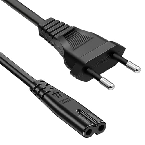 Aicharynic Stromkabel 2 Polig, Netzkabel 3m mit Eurostecker Power Cable für JBL Partybox, TV, Radio, TV Blu-Ray, Bluetooth Lautsprecher, Schreibtischlampe (Schwarz) von Aicharynic