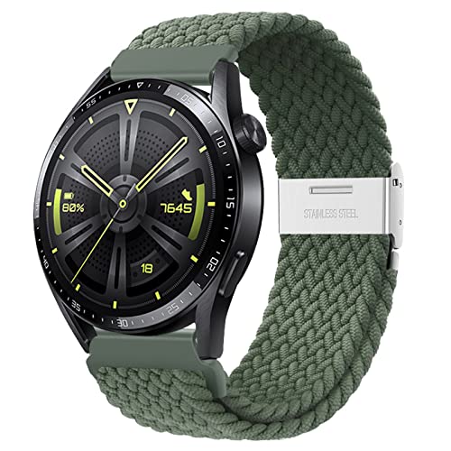 AidorMax Nylon Elastische Uhrenarmbänder Schnellspanner-Armband 20mm, Ersatzarmbänder mit Verstellbarer Rutschfester Schnalle für Smartwatches und Armbanduhren Herren Damen (20mm, Olivengrün) von AidorMax