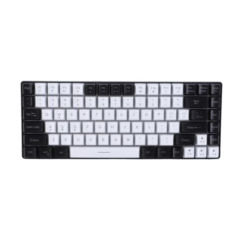 Ailgely Gaming-Tastatur Typ C, 84 Tasten, RGB-Hintergrundbeleuchtung, Ergonomisch Gebogen, Leise, Kabelgebundene Tastatur für Familienbüro-Bearbeitung (Weiß) von Ailgely