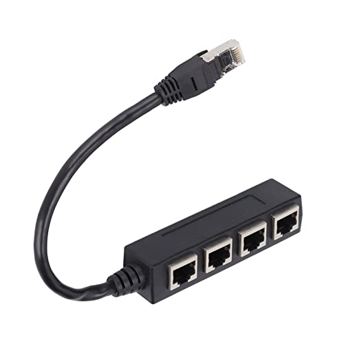 RJ45-Splitter-Adapter, 1 Bis 4 Ports, Reibungslose Übertragung, Hervorragende Verbindung, Netzwerkkabel-Adapter für das Heimbüro von Ailgely