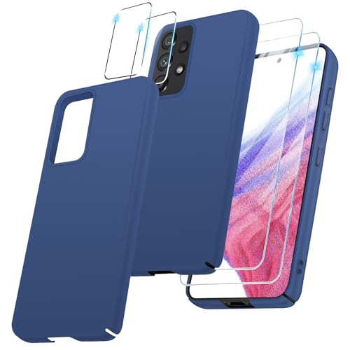 Ailicici 5 in 1 Slim Hülle für Samsung Galaxy A53 5G mit 2 Schutzfolie und 2 Kameraschutz, Ultra Dünn Slim Handyhülle Rückseite Schutzhülle, Panzer Schutz Glas Folie von Ailicici