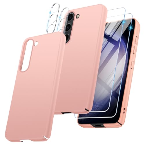 Ailicici 5 in 1 Slim Hülle für Samsung Galaxy S23 5G mit 2 Schutzfolie und 2 Kameraschutz, Ultra Dünn Slim Handyhülle Rückseite Schutzhülle, Panzer Schutz Glas Folie von Ailicici