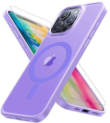 Ailicici für iPhone 16 Pro Max Hülle Magnetisch mit Schutzfolie [Mit Mag-Safe] Handyhülle für iPhone 16 Pro Max Hülle Magnetische Anti-Fingerabdruck Matt Hart Case Cover für iPhone 16 Pro Max Hülle von Ailicici