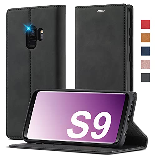 Handyhülle für Samsung Galaxy S9 Hülle Leder [Premium Leder] [Standfunktion] für Samsung S9 Hülle Leder klappbar Flip Schutzhülle für Samsung Galaxy S9 Klapphülle Leder Stoßfeste Case S9 Hülle Holster von Ailicici