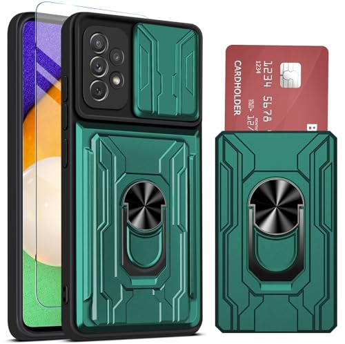 Ailicici für Samsung Galaxy A52s 5G Hülle mit 2 Schutzfolie, Schutzhülle für Samsung A52s 5G Hülle mit Kameraschutz & Kartenschlitz 360° Metall Ring Ständer Stoßfest Bumper Case,Handyhülle A52/A52s 5G von Ailicici