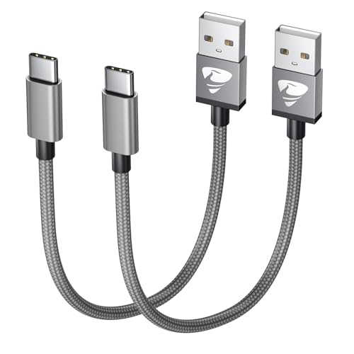 Aioneus USB C Kabel Kurz 0.5m 2 Stück Ladekabel USB C Nylon USB A auf USB Typ C Kable 3A Schnellladekabel USB C Ladekabel für Samsung Galaxy S24/S23/S22/S21/S10/S20/A50/A20e, Huawei P30,Google Pixel von Aioneus