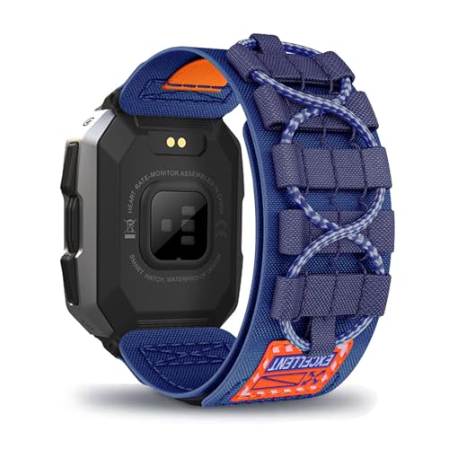 AireWiki 22mm Geflochtenes Armband Kompatibel mit KOSPET TANK M3/ M2/ M3 Ultra Armband Nylon Für Herren Damen Sport Stoff Ersatzband mit Uhrenarmband Für KOSPET TANK M3/ M2/ M3 Ultra (blau) von AireWiki