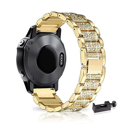 AireWiki Armband Kompatibel mit Garmin Venu 2/ Venu/Venu 2 Plus  Armband Edelstahl Für Herren Damen Elegant Metall Uhrenarmband Für Garmin Venu 2/ Venu/Venu 2 Plus (Gold,Venu) von AireWiki