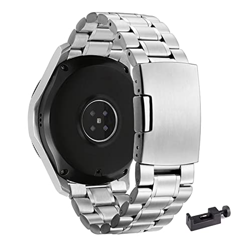 AireWiki Königsschnalle Armband Kompatibel mit Samsung Galaxy Watch 3 45mm/41mm Armband Edelstahl Für Herren Damen Elegant Metall Uhrenarmband Für Samsung Watch 3 45mm/41mm (Silber,Watch 3 41mm) von AireWiki