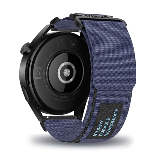 AireWiki Stoff Armband Kompatibel mit Huawei Watch GT 2 46mm Armband Nylon Für Herren Damen Sport Ersatzband mit Uhrenarmband Für Huawei Watch GT 2 46mm (Blau) von AireWiki