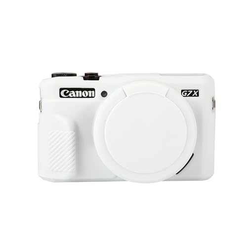 G7X Mark II Hülle, weiche Silikon-Schutzhülle, ultradünn, leicht, für Canon PowerShot G7X Mark II Kamera mit abnehmbarer Objektivabdeckung (weiß) von Aisnyho