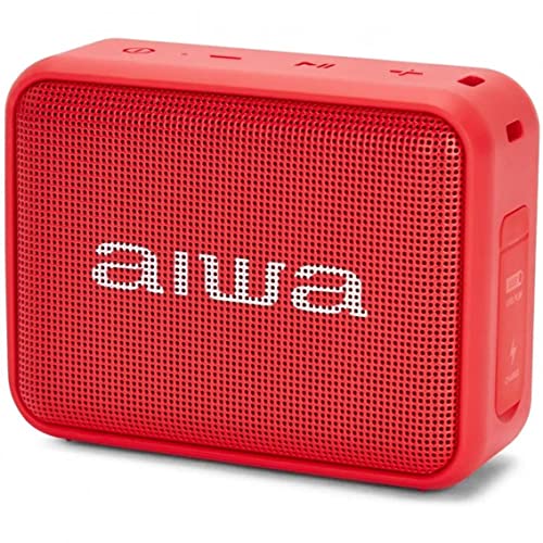 Aiwa BS-200RD Tragbarer kabelloser Bluetooth-Lautsprecher, True Wireless Stereo, wasserdicht, Rot von Aiwa