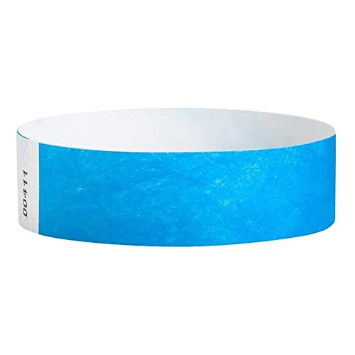 Aiwjeakh 500 StüCk Neon-Event-ArmbäNder Farbige ArmbäNder Wasserdichtes Papier Club-ArmbäNder (Blau) von Aiwjeakh