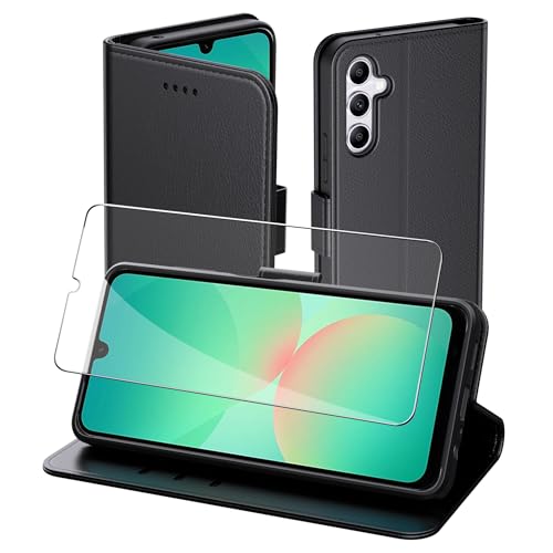 Aiziki Handyhülle für Samsung Galaxy A26 5G Tasche + 1pc panzerglas, RFID Leder Klappbar Schutzhülle Tasche Wallet Brieftasche Cover Flip Case Kompatibel mit Galaxy A26 5G Hülle -Schwarz Aiziki Handyhülle für Samsung Galaxy A26 5G Tasche + 1pc panzerglas, RFID Leder Klappbar Schutzhülle Tasche Wallet Brieftasche Cover Flip Case Kompatibel mit Galaxy A26 5G Hülle -Schwarz von Aiziki