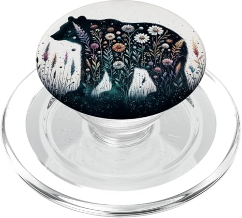 Bär Blumen Wildblumen PopSockets PopGrip für MagSafe von Aj Grips