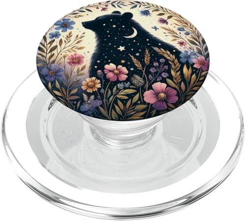 Bär Wildblumen Blume PopSockets PopGrip für MagSafe von Aj Grips