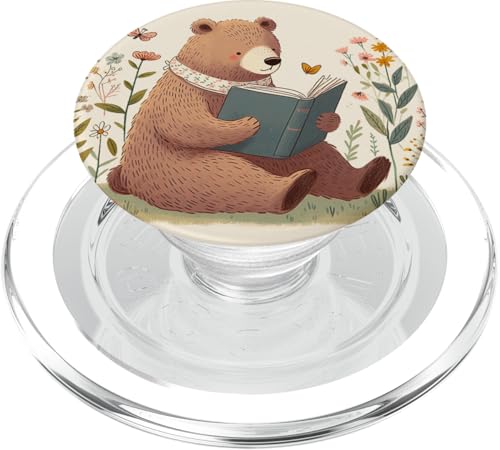 Bear Reading Book Bookish PopSockets PopGrip für MagSafe von Aj Grips