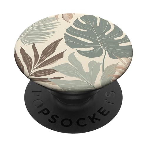 Botanical Leaves Aesthetic Boho PopSockets Klebender PopGrip von Aj Grips