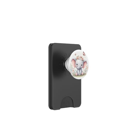 Cute Baby Elefant Blumen Flower PopSockets PopWallet für MagSafe von Aj Grips