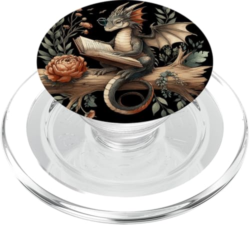 Dragon Book Reading Bookish Fantasy Bookworm PopSockets PopGrip für MagSafe von Aj Grips