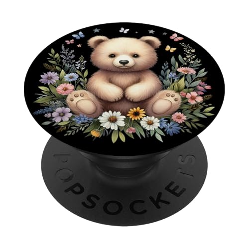 Teddybär Blumen Bär Flower PopSockets Klebender PopGrip von Aj Grips