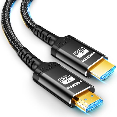 Akake 8K HDMI Glasfaserkabel 2.1-30M Unidirektional Ultra 48Gbps Hochgeschwindigkeits-HDMI-Kabel, 3D, 8K60, 4K120, 144Hz - Vergoldet, Geflochtenes Kabel - Ideal für Fernseher, PC, Projektor von Akake