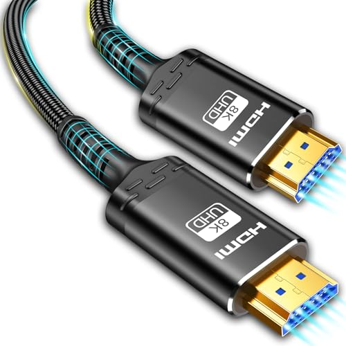 Akake 8K HDMI-Kabel, 1M Hochgeschwindigkeits-Geflechtkabel mit 48Gbps Kapazität bei 4K@120Hz, 8K@60Hz Videoauflösung und HDR-Unterstützung. von Akake