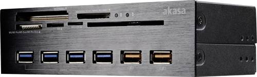 Akasa AK-HC-07BK Einbau-Speicherkartenleser 13.34cm (5.25 ) USB 2.0 (Mainboard), USB 3.2 Gen 1 (Ma von Akasa