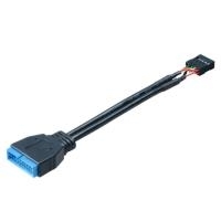 Akasa 9-pin/19-pin - USB 3.0 19-pin - USB 2.0 9-pin - M�nnlich/weiblich - Schwarz - 0.1 m (AK-CBUB19-10BK) von Akasa