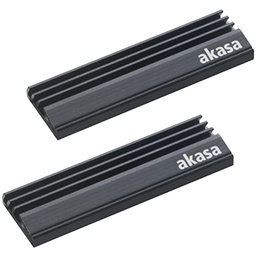 Akasa M.2 SSD Heat Sink Aluminum Heatsink with Thermal Tape 71x22x6.4mm Fits M.2 2280 SSD Black A-M2HS01-KT02 von Akasa