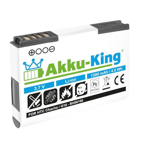 Akku-King Akku kompatibel mit HTC BA-S570 BH06100 35H00156-00M - Li-Ion 1300mAh - für Chacha, A810, A810E, PH0613, Google G16 von Akku-King