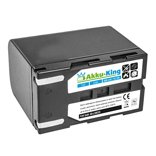 Akku-King Akku kompatibel mit Samsung SB-LSM320, SB-LS320 - Li-Ion 2600mAh - für VP-DC563i, VP-D653, VP-D655, VM-DC160, VM-DC560, SC-D263, SC-D351, SC-D353 von Akku-King