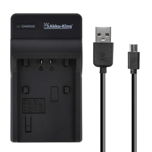 USB-Akku-Ladegerät kompatibel mit Sony NP-FP50, NP-FP51, NP-FP51D, NP-FP70, NP-FP71, NP-FP71D, NP-FP90, NP-FP91, NP-FP91D von Akku-King