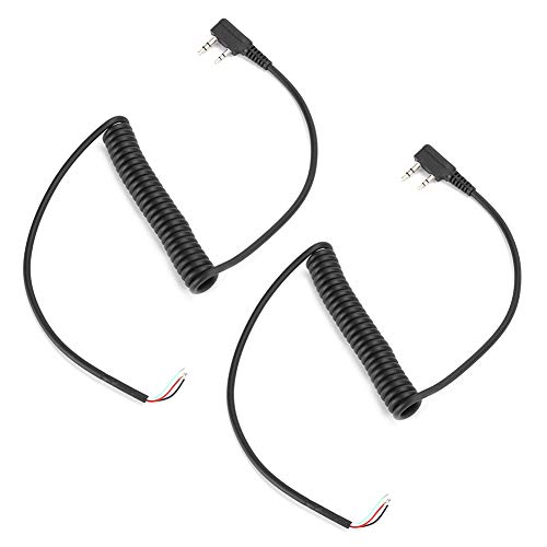 2PCS Elektrisches Mikrofon, Lautsprechermikrofon UV5R Liefert Kabelleitung für UV5R Kenwood TK3702PCS 2 Pins 4 Drähte Lautsprechermikrofon Kenwood Stecker TK370 von Akozon