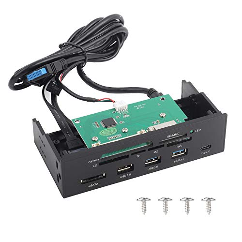 5,25-Zoll-Kartenleser USB 3, PC-Frontplatte Dashboard Multifunktions-Zoll-Leser Dashboard-Medien Interne Karte Multifunktions 5 25-Zoll-Front-USB 3.0-Audio-Hub-Ports Interne Lesekarten von Akozon