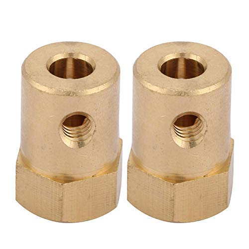 Akozon Couplers 4pcs Brass Extended Shaft Hex Coupling Coupler Motor Connector(Innendurchmesser 6mm) von Akozon