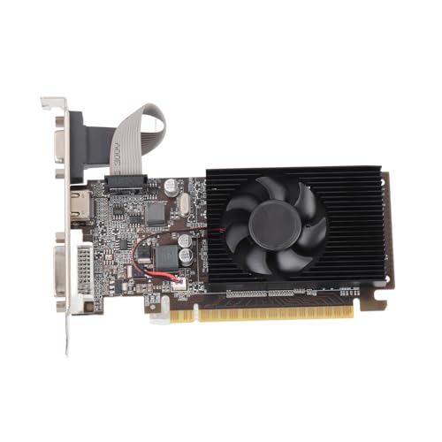 Akozon GT610 1 GB DDR3-Grafikkarte, Unterstützt DVI, VGA, HD-Multimedia-Schnittstelle, 64-Bit-Spielgrafikkarte mit Leisem Lüfter von Akozon