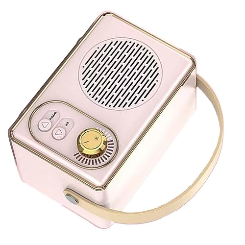 Akozon Retro-Lautsprecher – Kreatives, Tragbares Mini-Soundsystem mit Integriertem Akku – Stilvolles Ins-Design – Perfektes Souvenir – Weiß, Rosa, Grün, Lila (#2) von Akozon