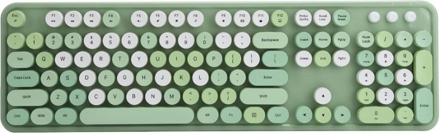 Akozon Retro-Tastaturdesign Tastatur- und Maus-Set, mit USB-Anschluss,ergonomisches Design,104-Tasten-Design,leisen Klang von Akozon