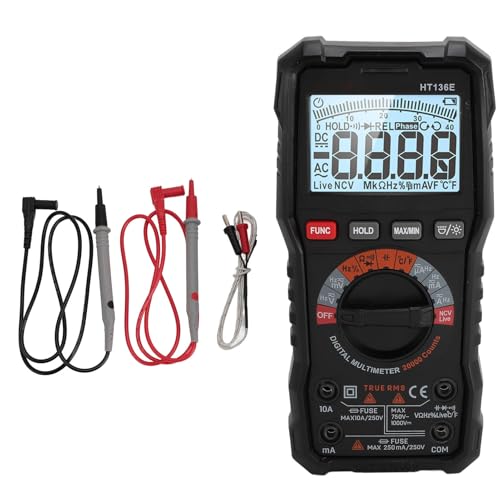 Digitaler Multimeter-Tester 20000 Zählungen mit Taschenlampe Spannung Strom Kapazität Frequenz HT136E mit Testkabel von Akozon