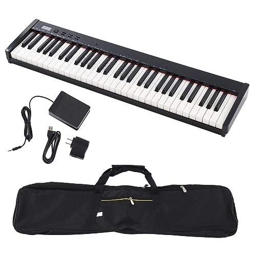 Elektrisches Klavier, 128 Tasten, 61 Tasten, Bänder, Digitale Tastatur, Anschluss, Musikinstrument, Schwarz (BLACK) von Akozon