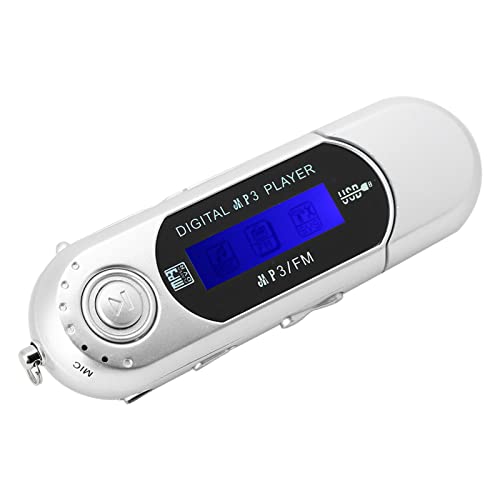 MP3, Tragbare Musik MP3 USB-Player USB Sony MP 3 Radio Wecker Bluetooth Sprach Speicher Karte Silber Oth CD-Player mit LCD-Bildschirm FM Radio (Grau) von Akozon