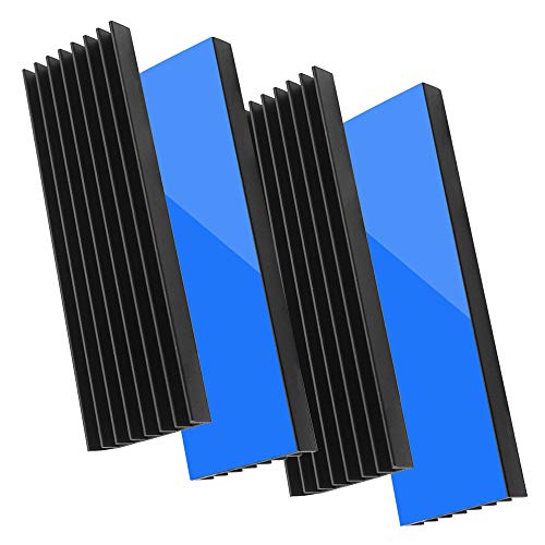 Akuoly 4 Stück Aluminium Kühlkörper PC Kühlrippen Kühler-Set Heatsink mit Thermoklebeband 70mmx22mmx6mm,Schwarz von Akuoly