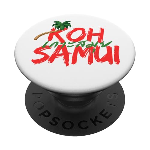 Koh Samui mit thailändischem Buchstaben, Kokosnussbaum-Design, Thailand-Geschenk PopSockets Klebender PopGrip von Al-Ameen Muslim Gift