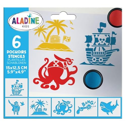 Aladine - 6 Schablonen für Kinder, Piraten von Aladine