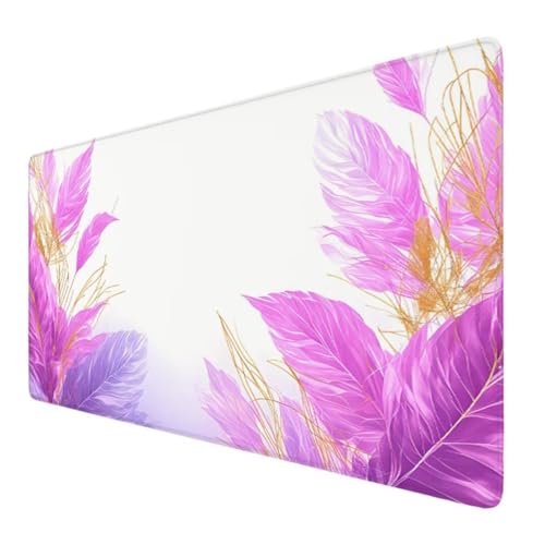 Blätter Mauspad XXL 1200x600x3mm, Groß Gaming Mauspad Rosa Wetterfest Anti-Rutsch Schreibtisch Mouse Pad verbessert Präzision und Geschwindigkeit, Gaming Zubehör für Home Zimmer Deko Geschenk VO-237 von Alaoan